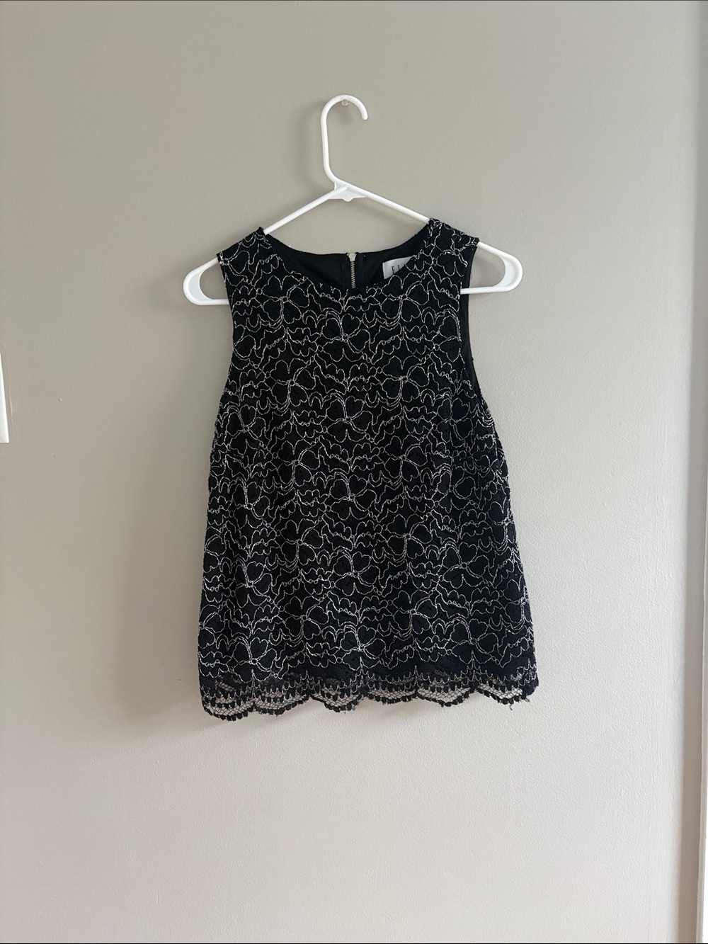 Elle Black Lace Overlay Sleeveless Top
